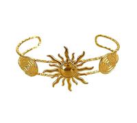 Uqezagpa Adjustable Starfishes Shell Sun Stainless Steel Statement Open Bangle Accessory for Women Girls Sea Theme Stainless Steel