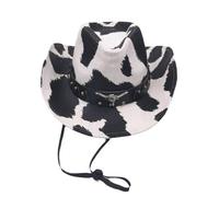 Uqezagpa Adult Cowboy Hat With Cow Pattern Eye Catching Ethnic Cowgirl Model Show Performances Photography Western For Women Western For Male