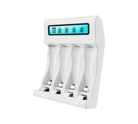 Uqezagpa Advanced 4 Slot Chargers for 2A 3A 1.5V Rechargeable Batteries with LCD Display Overcharge Protections Charging Adapter Charging Adapter