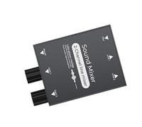 Uqezagpa Aluminum Sound Switcher 2 Channel Device 3.5mm Stereo Auditory Mixer Headphones Mixing Console Equipment Accessories Portable Sound Mixer