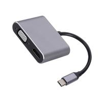 Uqezagpa Aluminum USB C To HDTV VGA Adapter Type C To HDTV Adapter 4K@30Hz Video Sound Sync Screen Converters Heat Dissipation USB VGA