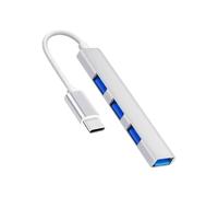 Uqezagpa Aluminum USB C/USB Splitter 4 Port USB Splitter Multiport Extended 3xUSB2.0+1xUSB3.0 Adapter for PC Keyboards Laptop