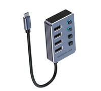 Uqezagpa Aluminum USB3.0 Splitter 4/7/10 Port USB Adapter Fast Speed Data Transfer and Charging with Independently