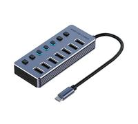 Uqezagpa Aluminum USB3.0 Splitter 4/7/10 Port USB Adapter Fast Speed Data Transfer and Charging with Independently