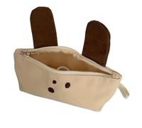 Uqezagpa Animal Dog Pencil Case Light Weight Canvas Pen Pouches Portable Pen Organizers Travel Makeup Bag for Women Girl Student Classroom Office Travel Case