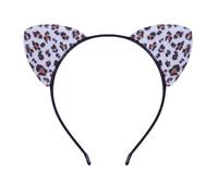 Uqezagpa Animal Print Cats Ear Headband For Casual And Formal Plush Anime Ear Hairband Roleplay Props Hairband For Adult Kids Leopard Print Headband