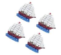 Uqezagpa Aquariums Handicrafts Artificial Stone Sail Boats Plant Decorations Fish Tanks Supplies Sea Art Decorations Resins Ship Model For Aquarium