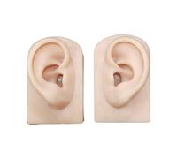 Uqezagpa Artificial Ear Model Soft Silicone Left and Right Ear Mold for Acupunctures Training Practical Jewelry Display Props Structure Education