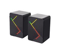 Uqezagpa Base Multimedia Loud Vibrant LED Effects USB Power Gaming Entertainment Gaming Loudspeaker with Colorful Lighting ABS Computer Loudspeaker
