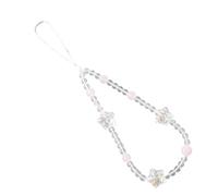 Uqezagpa Beaded Lanyard Wrist Strap Handmade Butterfly Lover Heart Phone Charm AntiLost Chains Beaded Mobile Lanyard Wrist Strap