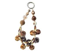 Uqezagpa Beaded Phone Chain Pendant Telephone Lanyard Cellphone Rope Fashion Keychain For Women Jewelry Leopard Print Phone Charm