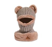Uqezagpa Bear Pattern Hat Adult Soft Plush Thicken Female Versatiles Stylish For Ladies And Kids Party Fun Hat