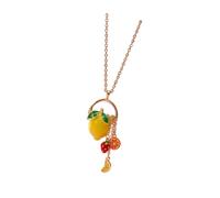 Uqezagpa Beautiful Copper Fruit Tassels Pendant Necklace Versatile Styles Collarbone Chain Ideal Gifts for Women Fashion Lovers Lovely Fruit Necklace