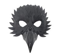Uqezagpa Bird Owl Masked Beak Feathered Half Face Masked Masquerades Halloween Cosplay Costumes Women Men Half Face Animal