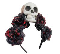 Uqezagpa Bloody Witch Costume Hair Hoop Day Of The Dead Dark Blood Skull Hair Styling For Live Show Headband For Carnivals Halloween Headbands Women Skeleton