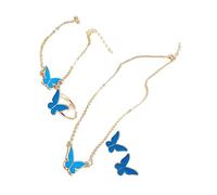 Uqezagpa Butterfly Pendant Necklace Rings Earrings Set For Fashion Forward Women Looking To Enhances Their Outfits Fashionable Butterfly Pendant