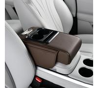 Uqezagpa Car Armrest Box Height Pad Universally Leather Cushion With Pocket Center Console Protector Cover Leather Waterproof