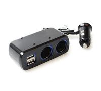Uqezagpa Car Charging Cigarettes Adapter 2 Socket 2 USB Port Charging Adapter for 12V/24V Car
