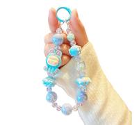 Uqezagpa Cartoon Doll Colorful Beaded Phone Lanyard Chain Car Keychains Camera Backpack Phone Pendant Anti Lost Phone Rope