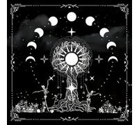 Uqezagpa Celestials Flower Tarots Tablecloth Sun and Sacrifice Divination Cloth for Card Reading Mystical Tarots Cloth