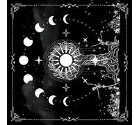 Uqezagpa Celestials Flower Tarots Tablecloth Sun and Sacrifice Divination Cloth for Card Reading Mystical Tarots Cloth