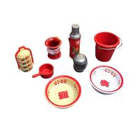 Uqezagpa Child Safe Pretend Play Washing Bowl Set For Dollhouses Accessories And Educational Kitchen Activities Easy Clean Dollhouses Furniture
