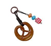 Uqezagpa Chocolate Pretzel Bread Bag Pendant Cartoon Keychain Bags Charm Creative Stylish Individuals Baking Enthusiasts Bagel Keychain