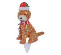 Uqezagpa Christmas Dog String Light Festives Outdoor Garden Puppy Floor Lights LED Animal Lamp Warm Light For Indoor Decor