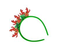 Uqezagpa Christmas Party Accessories Reindeer Headband Seasonal Holiday Props Hairband Family Gathering Shimmering Hairhoop Holiday Headwear