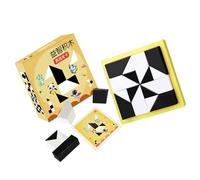 Uqezagpa Cognitive Skill Building Puzzle Challenge Block Toy Invisible Pattern Designs Wooden Logical Development Learning Sensory Puzzle For Kids