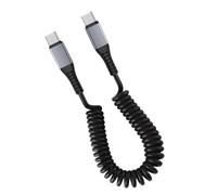 Uqezagpa Coiled Music Cable Cord USB To USB C Fast Charging Retractable Cable Flexible Length Cable Date Transfer For Car Use