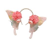 Uqezagpa Colorful Butterfly Flower Headband for Kids Fashion Hair Accesories Soft and Comfortable Design for Girls Aged 3 And