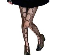 Uqezagpa Colorful Fishnets Pantyhose with Cutout Bows Detail Millennial Styles Stretchable Sheer Mesh Tights Stockings for Women Fishnets Stockings