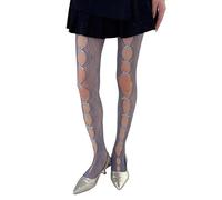 Uqezagpa Colorful Fishnets Pantyhose with Cutout Bows Detail Millennial Styles Stretchable Sheer Mesh Tights Stockings for Women Fishnets Stockings