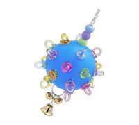 Uqezagpa Colorful Hanging Bird Toy Chewable Rubber Ball Parrots Chewing For Parrots Cage Enrichment And Entertainment Bird Training