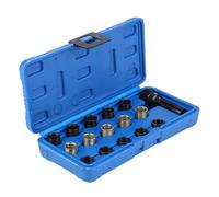Uqezagpa Comprehensive 16Piece M14x1.25mm Sparks Plugs Hole Re Threading Set With Reamer Tap & Carrying Case For Vehicle Service Thread Repair Workshop Equipment