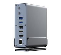 Uqezagpa Connecting More With 15 In 1 USB C Docking Station Completely With Double HDTV VGA Highly Speed Charging 3.5mm Port Monitors Hubs