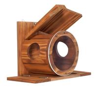 Uqezagpa Consistent Backyard Wildlife Feeding Station Made From Finished Wood with Spacious Interior for Corn and Feed Wooden Wall Mount Animal Feeder