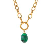Uqezagpa Contemporary Ombres Pattern Stone Necklace with Coordinating Earrings Simple Elegant Accessories for Daily Wear Minimalist Ombres Jewelry Set