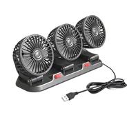 Uqezagpa Cooling Fan Three Head Cooling Fan For Truck SUV Home USB Powered Ventilation 2 Speed Adjustable Office Device