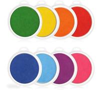 Uqezagpa Creative Finger Stamp Pads 8Pcs Water Based Safe Washable Home School Art Projects Easy Use Large Finger Painting Pads