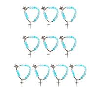 Uqezagpa Crucifix Charm Beaded Bracelet Fashion and Religious Pendant Jewelry Hand Chain Rosary Bracelets