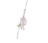 Uqezagpa Crystal Beaded Bowknot Phone Charm Strap Lovely Beaded Phone Lanyard Beautiful Bowknot Pendant Strap Chain Jewelry Mobile Wallet Purse Decors