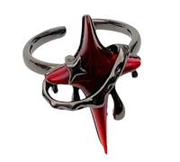 Uqezagpa Dating Rings Star Shape Adjustable Gothic Open Rings Finger Jewelry Suitable for Party and Daily