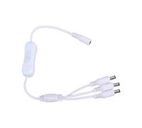 Uqezagpa DC5521 Y Splitter Power Cable 5.5x2.1mm Female to 3 Male Extension Switcher for CCTV LED Light