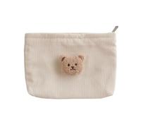 Uqezagpa Diaper Bag Embroidery Bear Tote Bag Corduroy Cosmetic Large Capacity Storage Travel Handbag Travel Friendly Baby