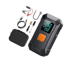 Uqezagpa Digital Tire Inflator with Power Adapter Function for Car Motorcycle Bicycles Ball USB C Charging with LED Light Car Tire Inflator with Battery Backup