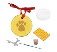 Uqezagpa Dog Paws Print Keepsakes Set 2 Pack Clay Ornament for Pet Includes Display Stand and Customization