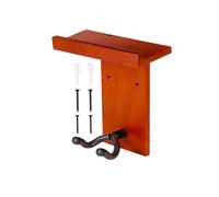 Uqezagpa Double Hook Guitar Wall Mount with Built in Pick Holders & Storage Shelf Easy to Use for Acoustic Electric Ukulele Bass Natural Guitar Hanger