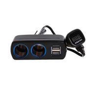 Uqezagpa Double USB Car Charging Adapter 80W Power Socket Splitter for 12V/24V Vehicles, Trucks, SUVs with Blue LED